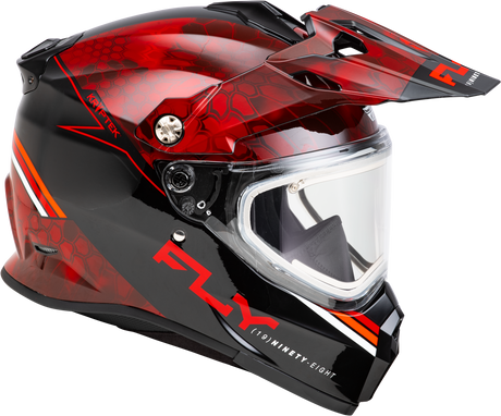Trekker Cw Conceal Helmet Elec Shld Red/Black Md - Cycle City Outdoors