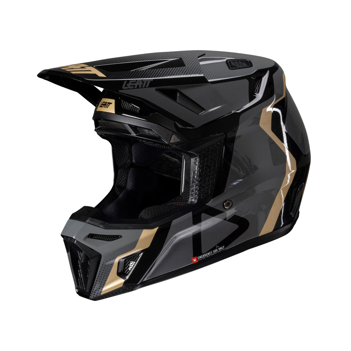 Leatt Moto 8.5 Helmet Kit | Black V25 | ECE 22.06 + DOT | 360° Turbine | Velocity 5.5 Goggles Included