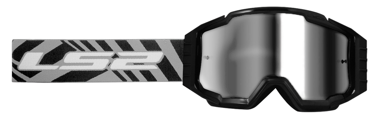 LS2 Charger Pro Youth Goggle Black Silver Iridium Lens
