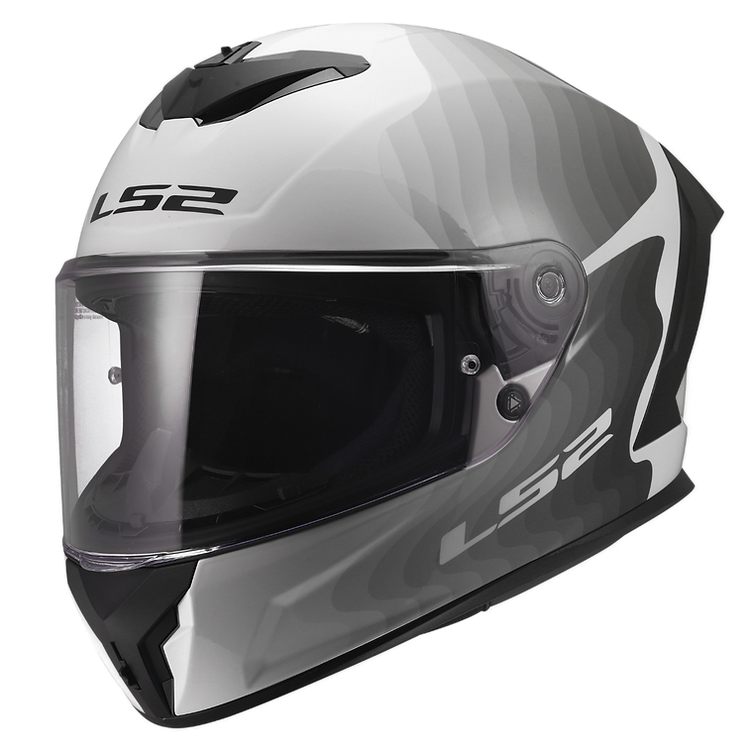 LS2 Rapid III Motorcycle Helmet Flow Gloss White / Gray / Black