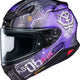Shoei RF-1400 Black Tri-Stars Zaku II TC-12 Full-Face Motorcycle Helmet - Purple