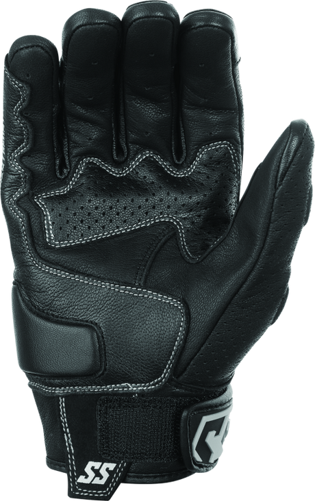 Speed and Strength Twist of Fate Leather Gloves Black/White - Small - Cycle City Outdoors