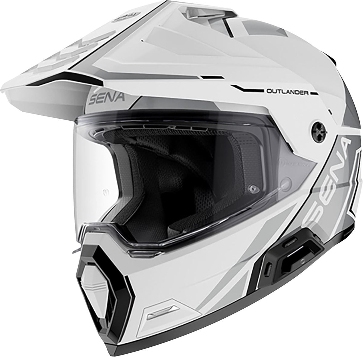 Sena Outlander Adventure Helmet | Gloss White | Mesh 3.0 Intercom
