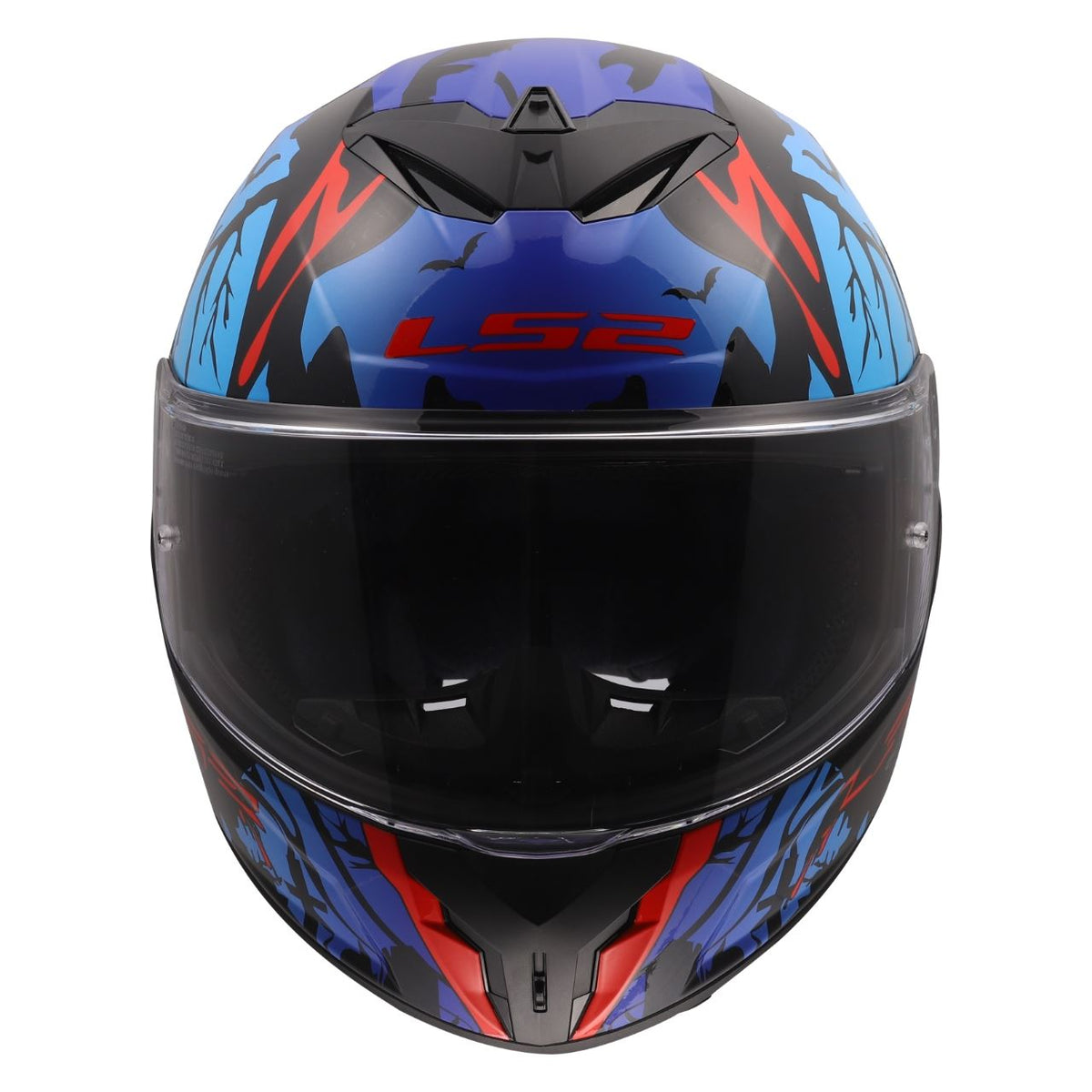 LS2 Rapid III Full Face Street Helmet | Zombie | Gloss Black/Blue/Red | XS–3XL | 820-1151
