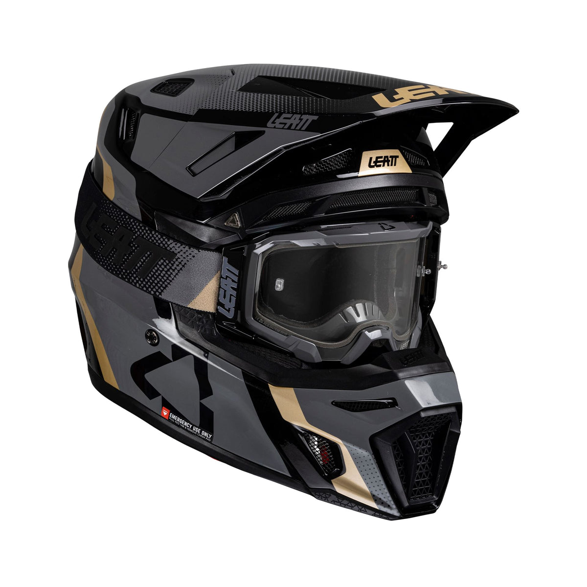 Leatt Moto 8.5 Helmet Kit | Black V25 | ECE 22.06 + DOT | 360° Turbine | Velocity 5.5 Goggles Included