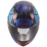 LS2 Rapid III Full Face Street Helmet | Zombie | Gloss Black/Blue/Red | XS–3XL | 820-1151