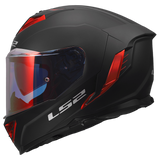 LS2 Assault III Solid Matte Black Red