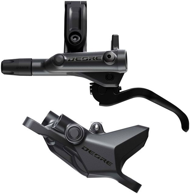 Shimano Deore M6200 Disc Brake And Lever - Left/Front, Post Mount, 2-Piston Caliper, Sm-Bh90-Ss Hose, Metal Pads, Gray/Black