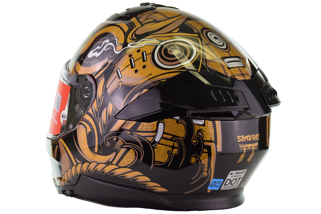 LS2 - Stream II Full Face Helmet - Samurai Gloss Black Gold