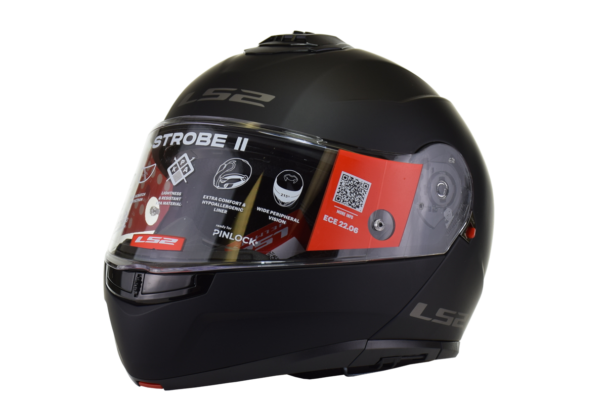 LS2 Strobe II Modular Helmet | Solid | Matte Black, Gloss Black & Gloss White | XS–5XL | 908-1011