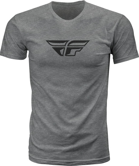 Fly F Wing Tee Dark Grey Heather Lg - Cycle City Outdoors