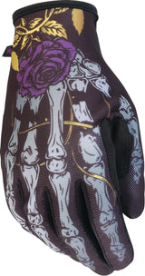 Z1R Women's Reflective Bone Gloves - Black