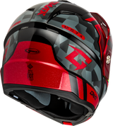 Md 74 Striker Modular Helmet W Red Shield Blk/Gry/Rd Mtlc Md