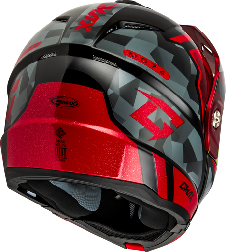 Md 74 Striker Modular Helmet W Red Shield Blk/Gry/Rd Mtlc Sm