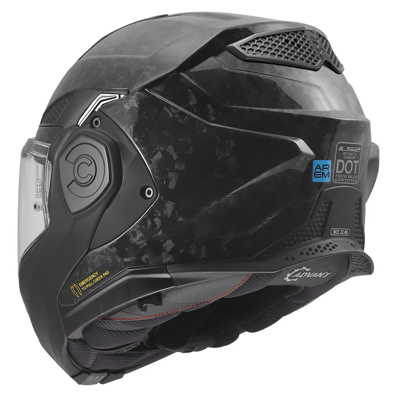 forged carbon motorcycle helmet Cyril ring closure Meets or exceeds DOT and ECE Ghost Bandit Helmet - Forged