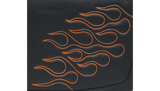 Saddlemen Flame Orange Large Motorcycle Saddlebags | Dual Leather Straps, Lockable Buckles & Removable Yoke