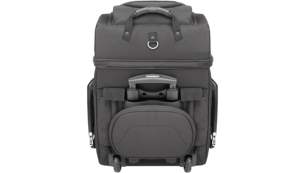 Saddlemen BR4200 Motorcycle Sissy Bar Bag | Expandable Pockets, Adjustable Backrest & Rain Cover