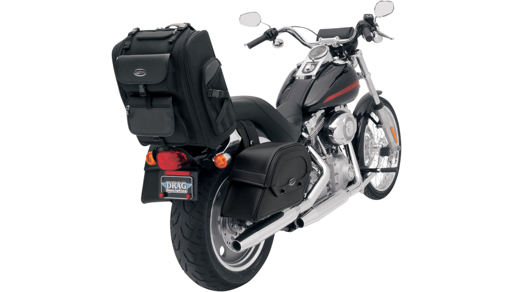 Saddlemen S2200E Expandable Motorcycle Sissy Bar Bag | Fold-Down Duffel & 1200D SaddleTuff