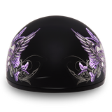 DOT Approved Daytona Motorcycle Half Face Helmet - Skull Cap Graphics for Men & Women, Scooters, ATVs, UTVs & Choppers - W/ Wild At Heart