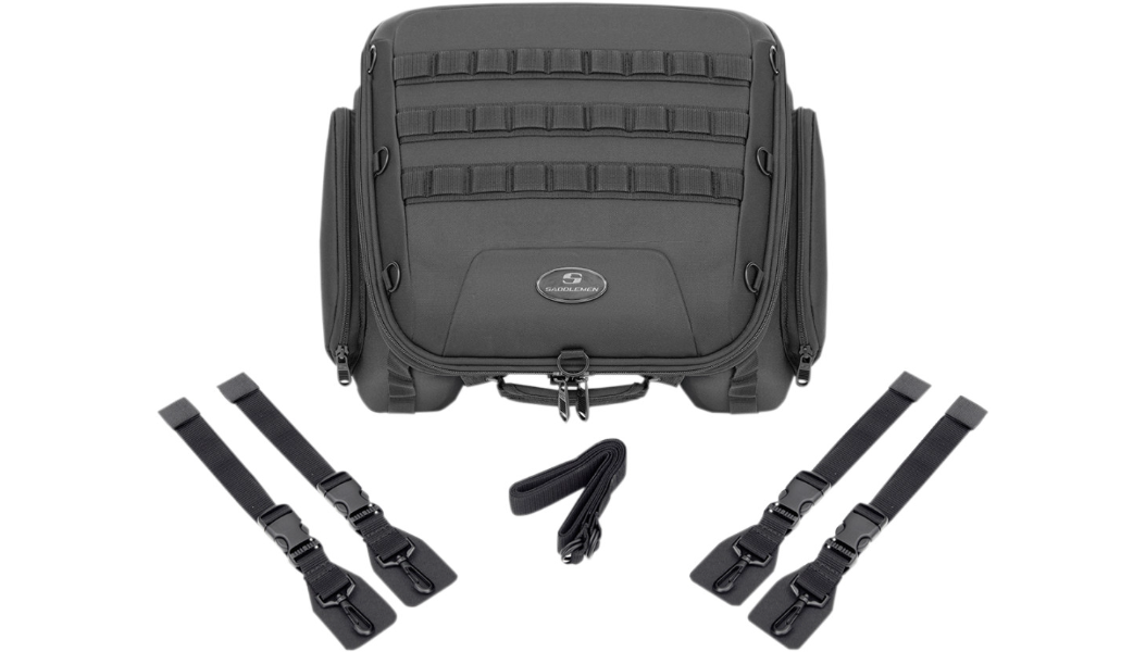 Saddlemen TS1620R Tactical Motorcycle Tail Bag | MOLLE Attachments, Tech Organizer & Rain Cover